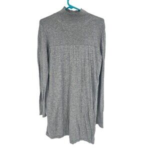 Banana Republic Size Medium Mini Dress Gray Silk Wool Turtleneck